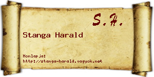 Stanga Harald névjegykártya